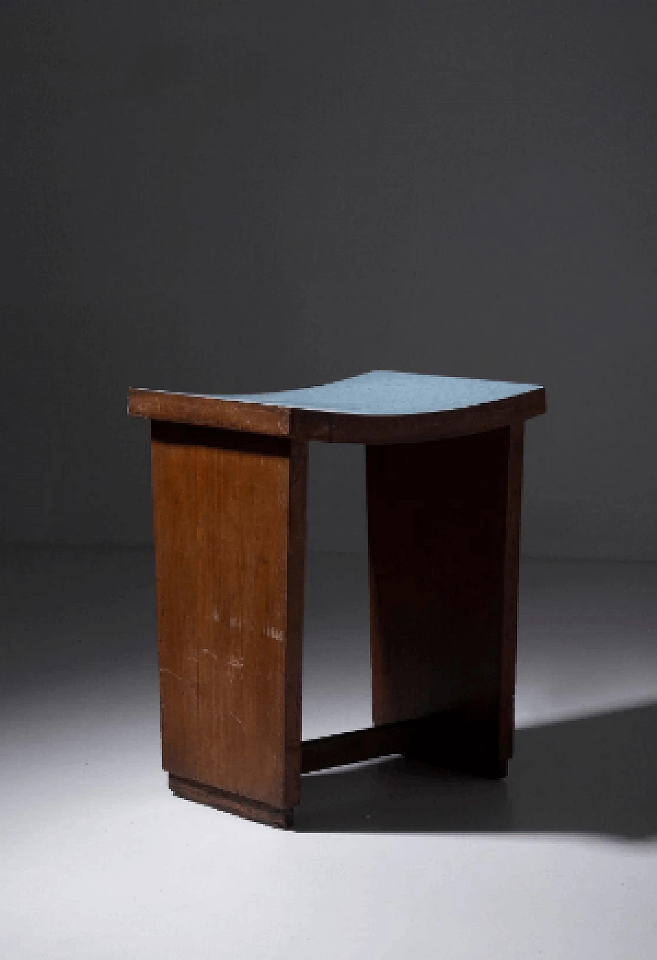 Pair of Art Deco walnut and formica stools, 1920s 5