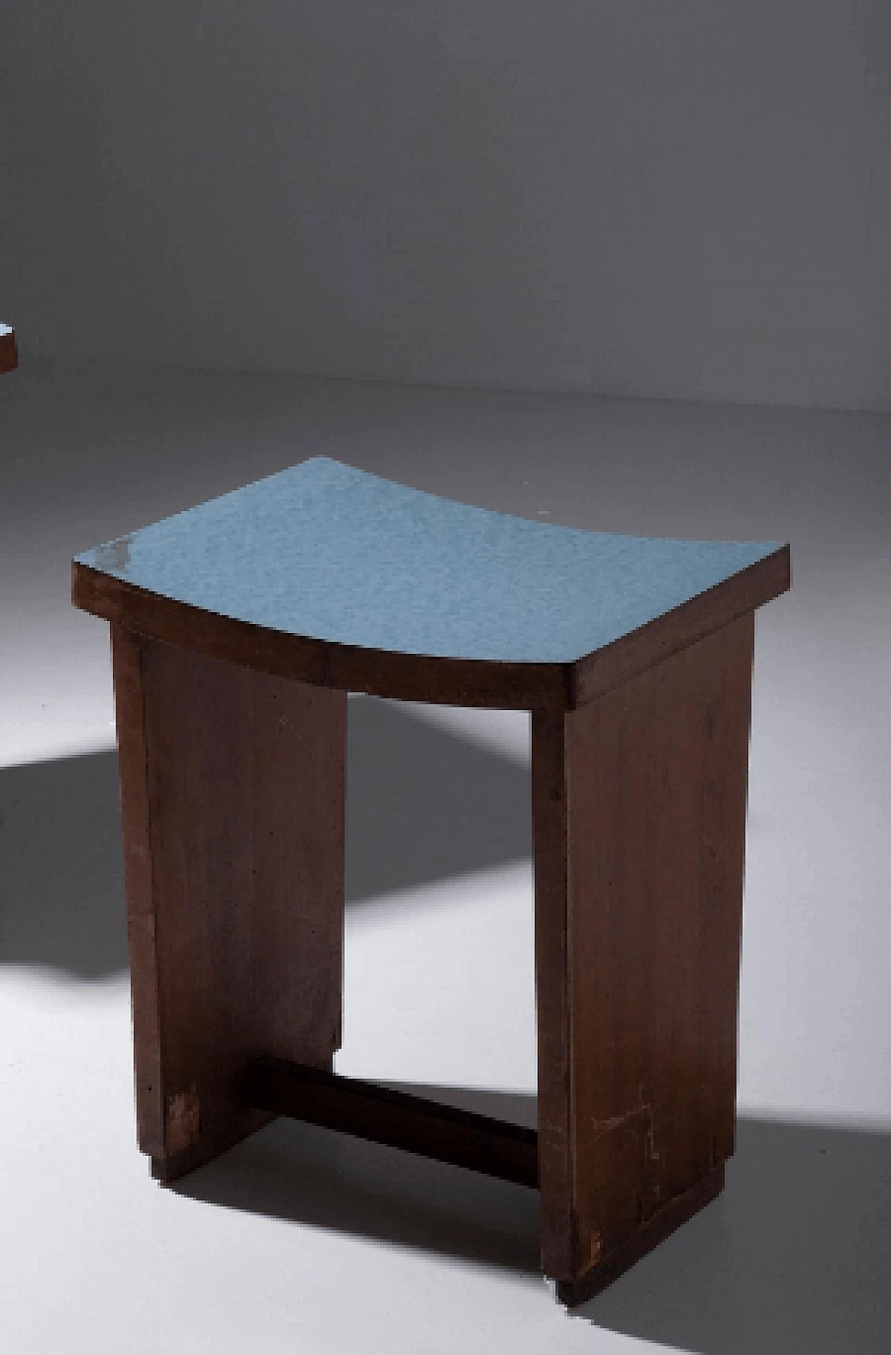 Pair of Art Deco walnut and formica stools, 1920s 6
