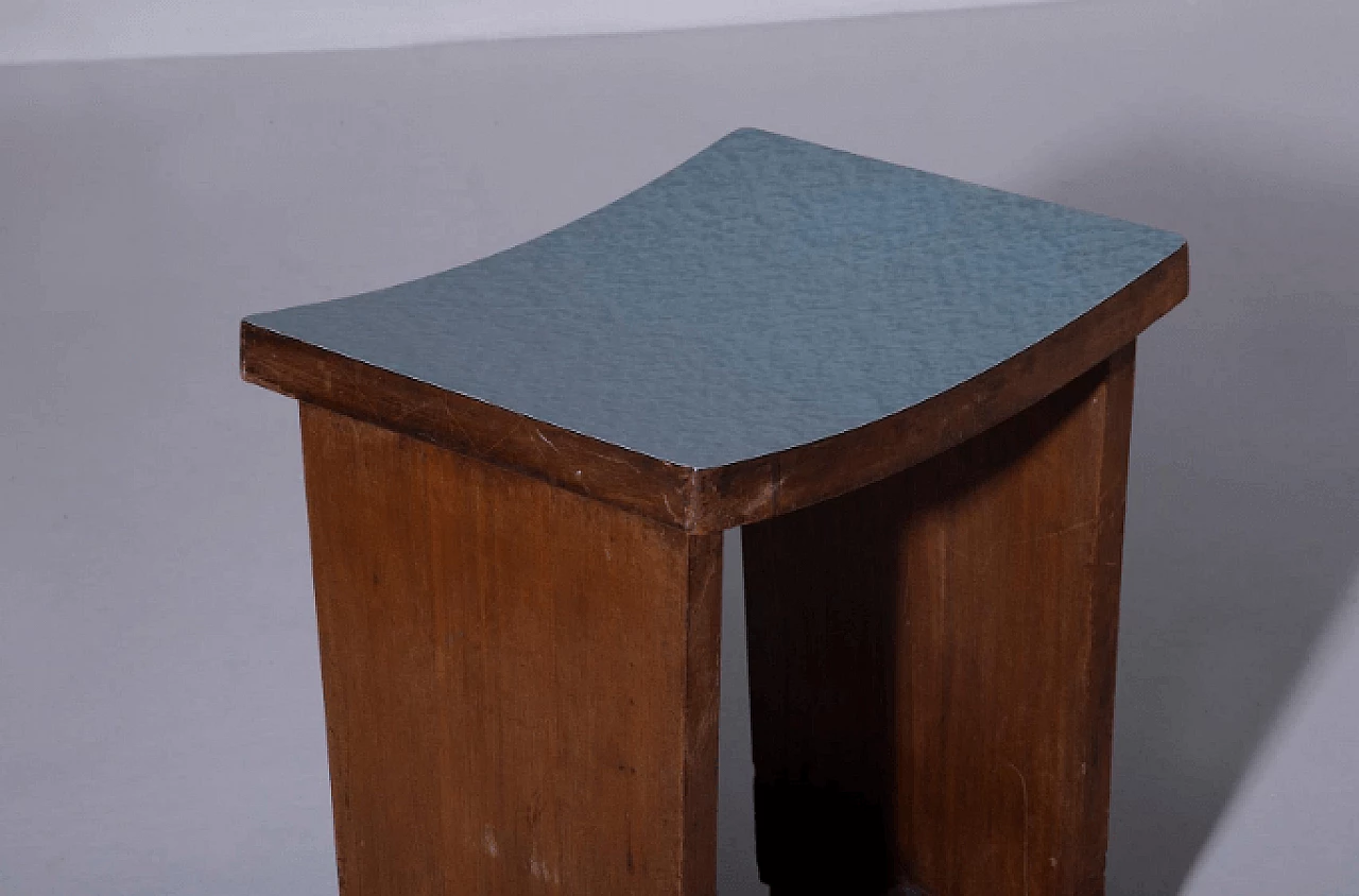 Pair of Art Deco walnut and formica stools, 1920s 7