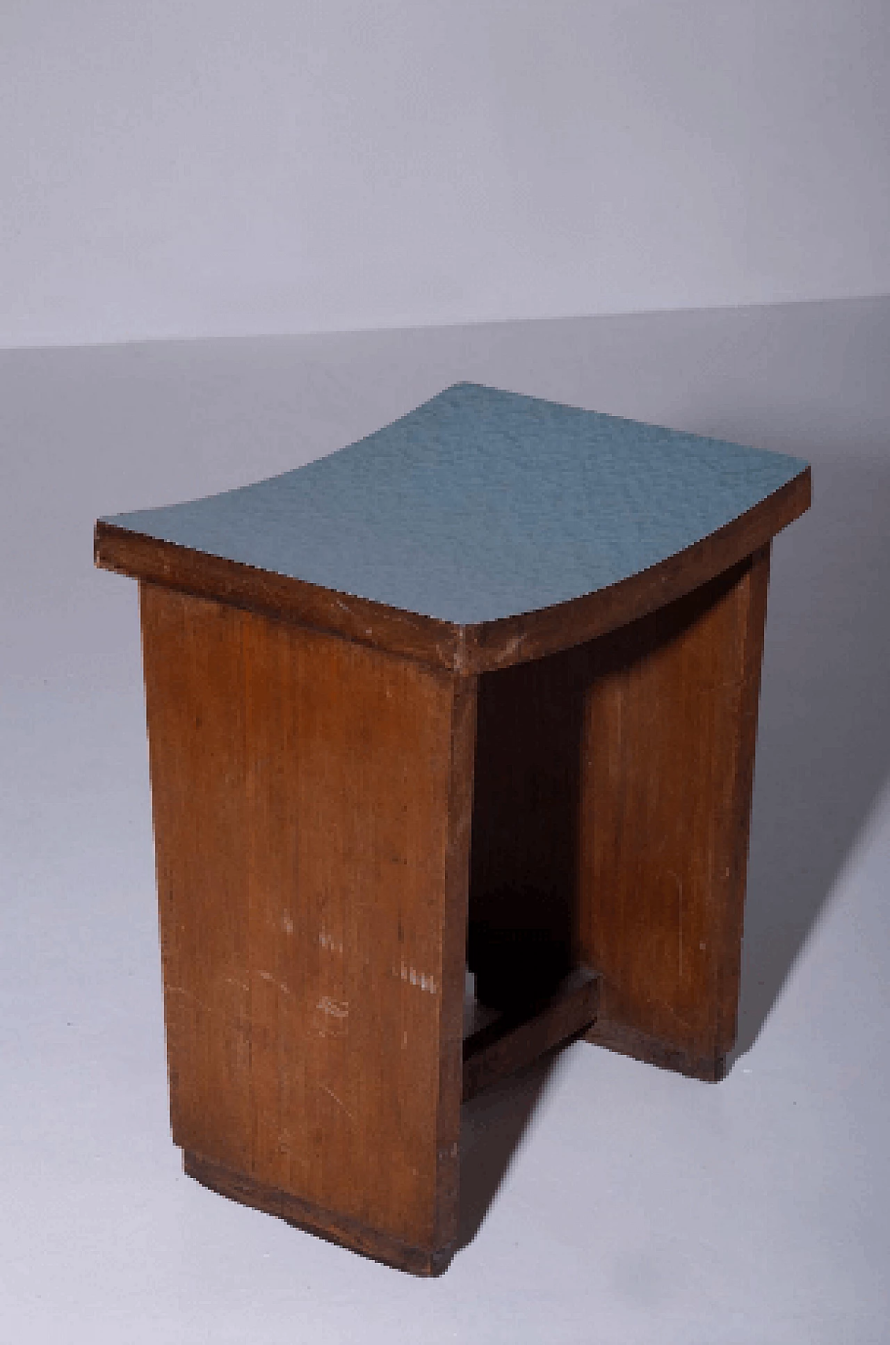 Pair of Art Deco walnut and formica stools, 1920s 9