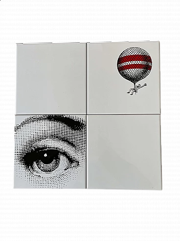 4 Tiles by Fornasetti, 2000s