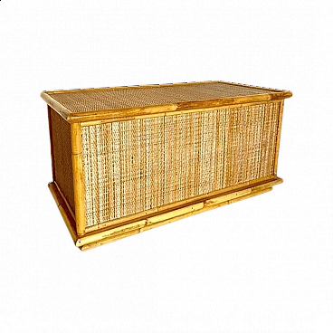 Rattan and beech chest by Dal Vera, 1970s