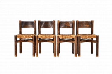 4 Meribel chairs by Charlotte Perriand for Steph Simon, 1950s