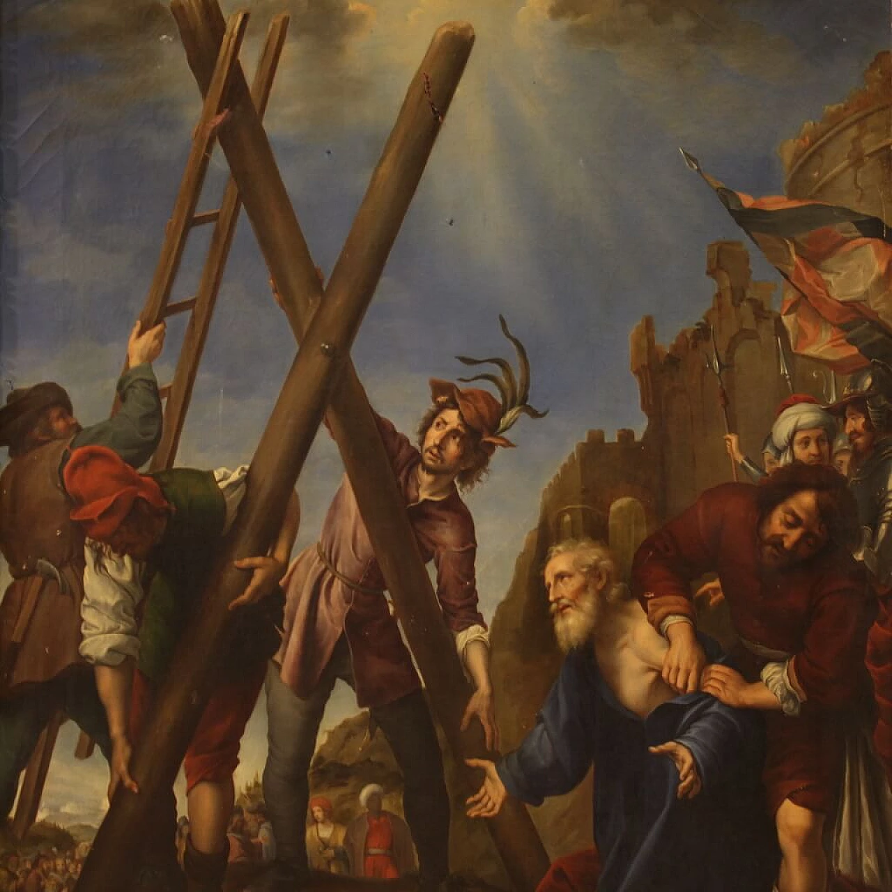 Martyrdom of Saint Andrew, reproduction of Carlo Dolci, oil painting on canvas, mid-19th century 3