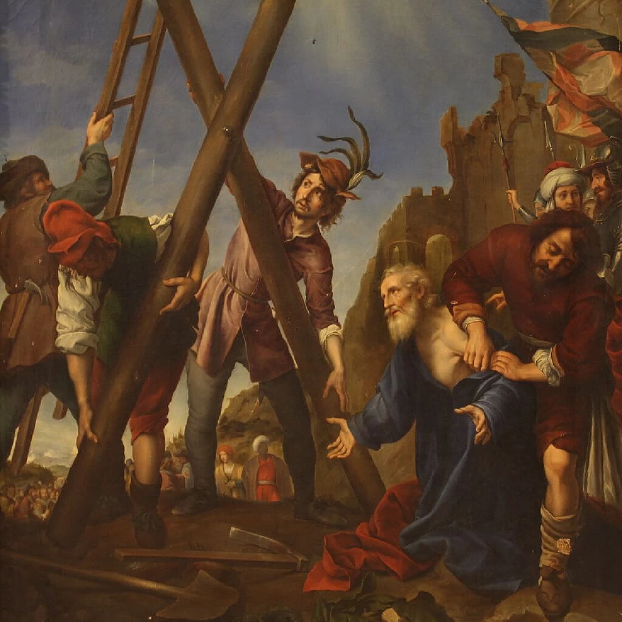 Martyrdom of Saint Andrew, reproduction of Carlo Dolci, oil painting on canvas, mid-19th century 4