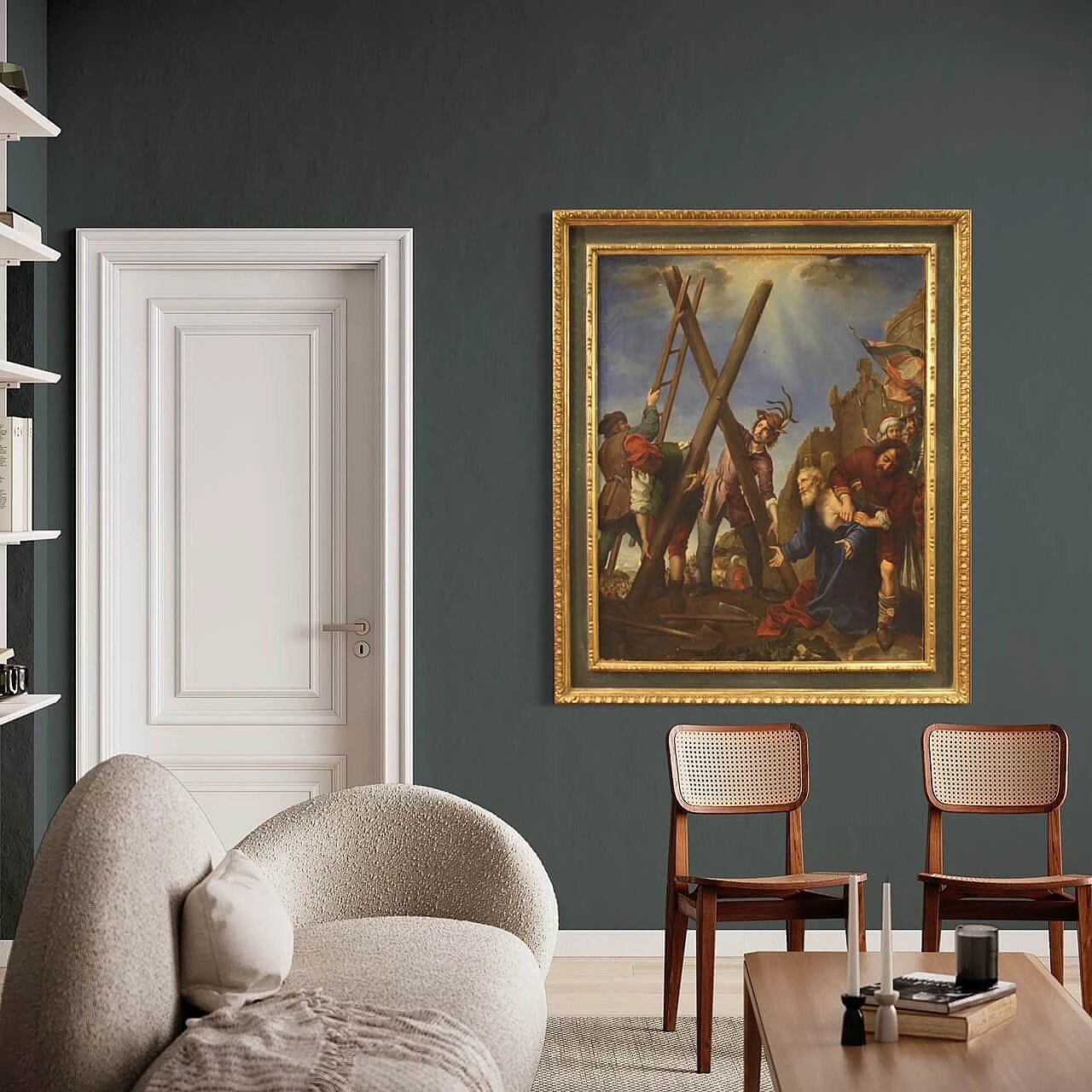 Martyrdom of Saint Andrew, reproduction of Carlo Dolci, oil painting on canvas, mid-19th century 5