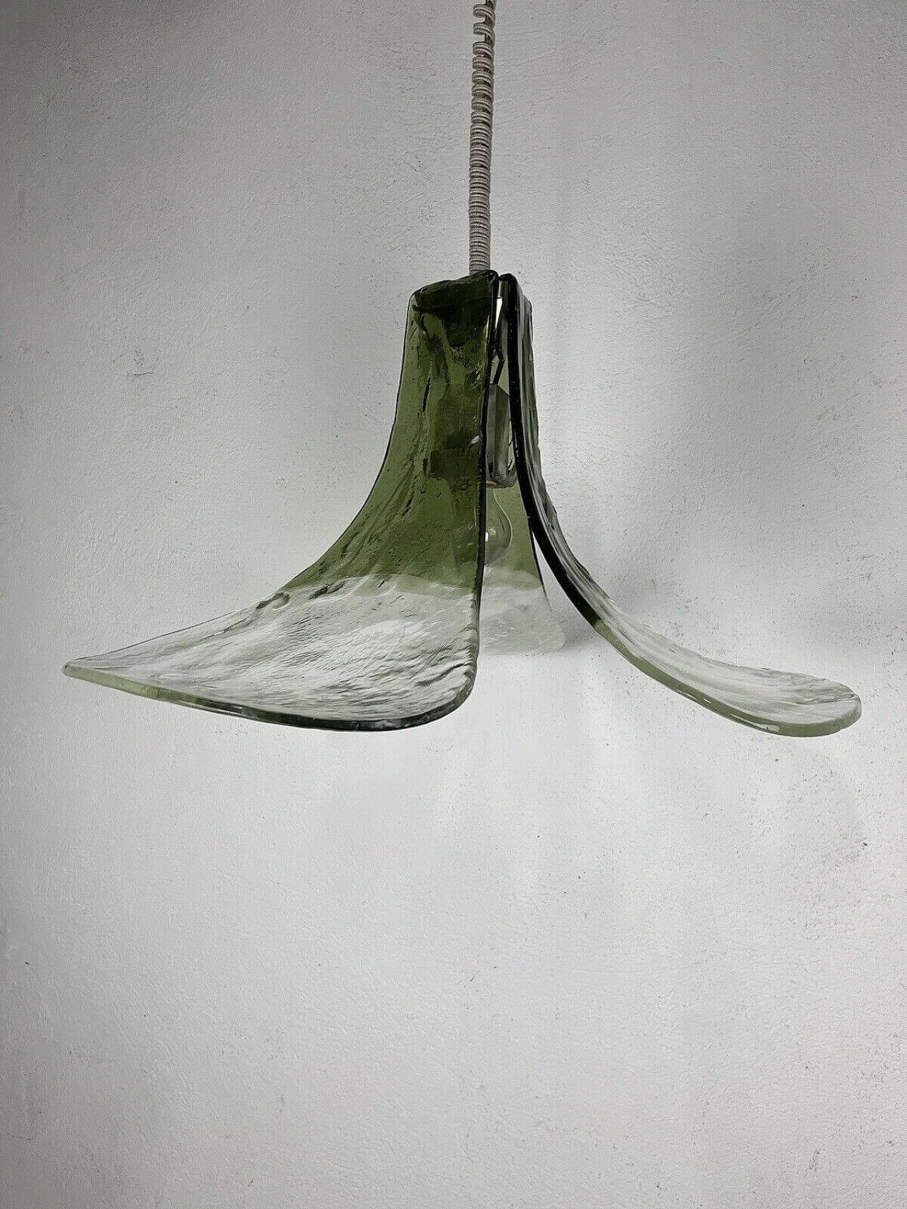 Chandelier with glass petals by Carlo Nason for Mazzega, 1970s 1
