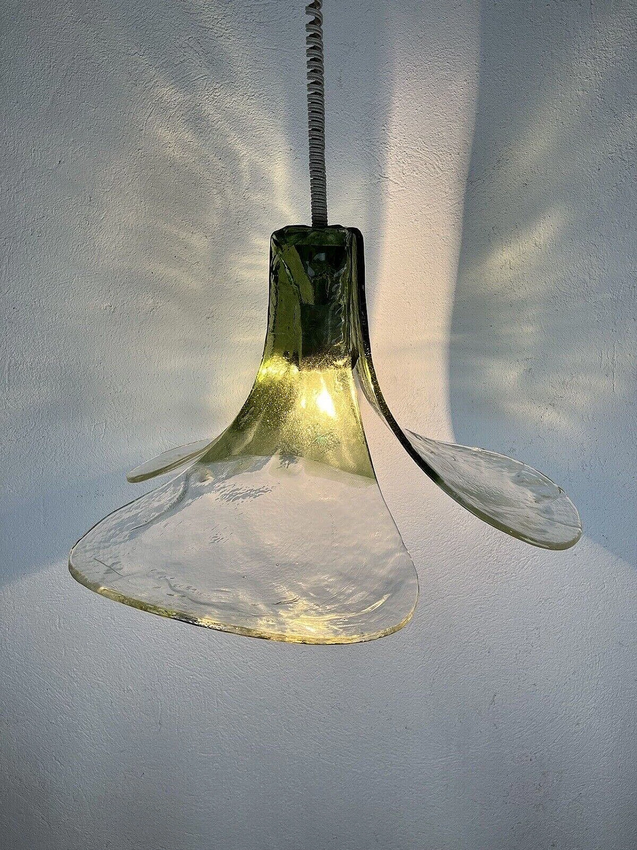 Chandelier with glass petals by Carlo Nason for Mazzega, 1970s 6