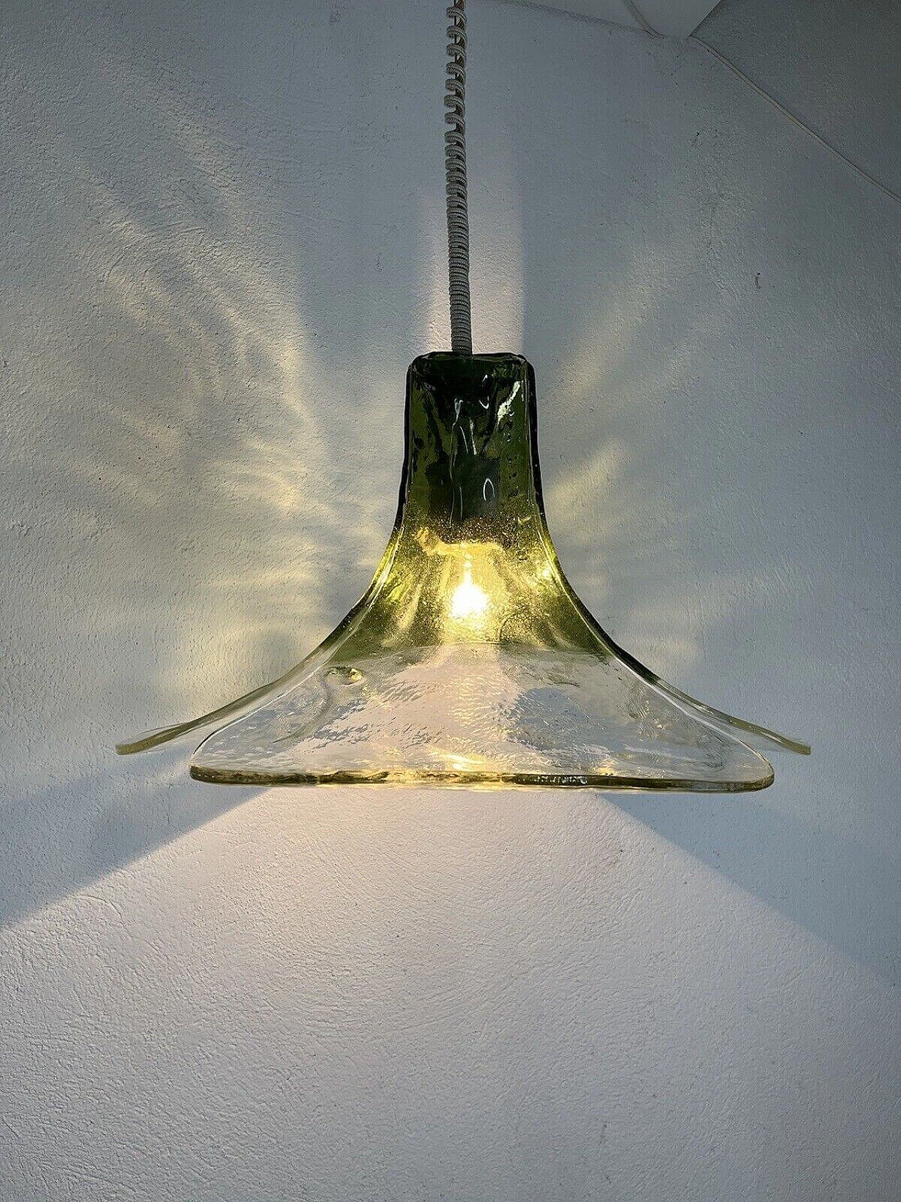 Lampadario con petali in vetro di Carlo Nason per Mazzega, anni '70 9