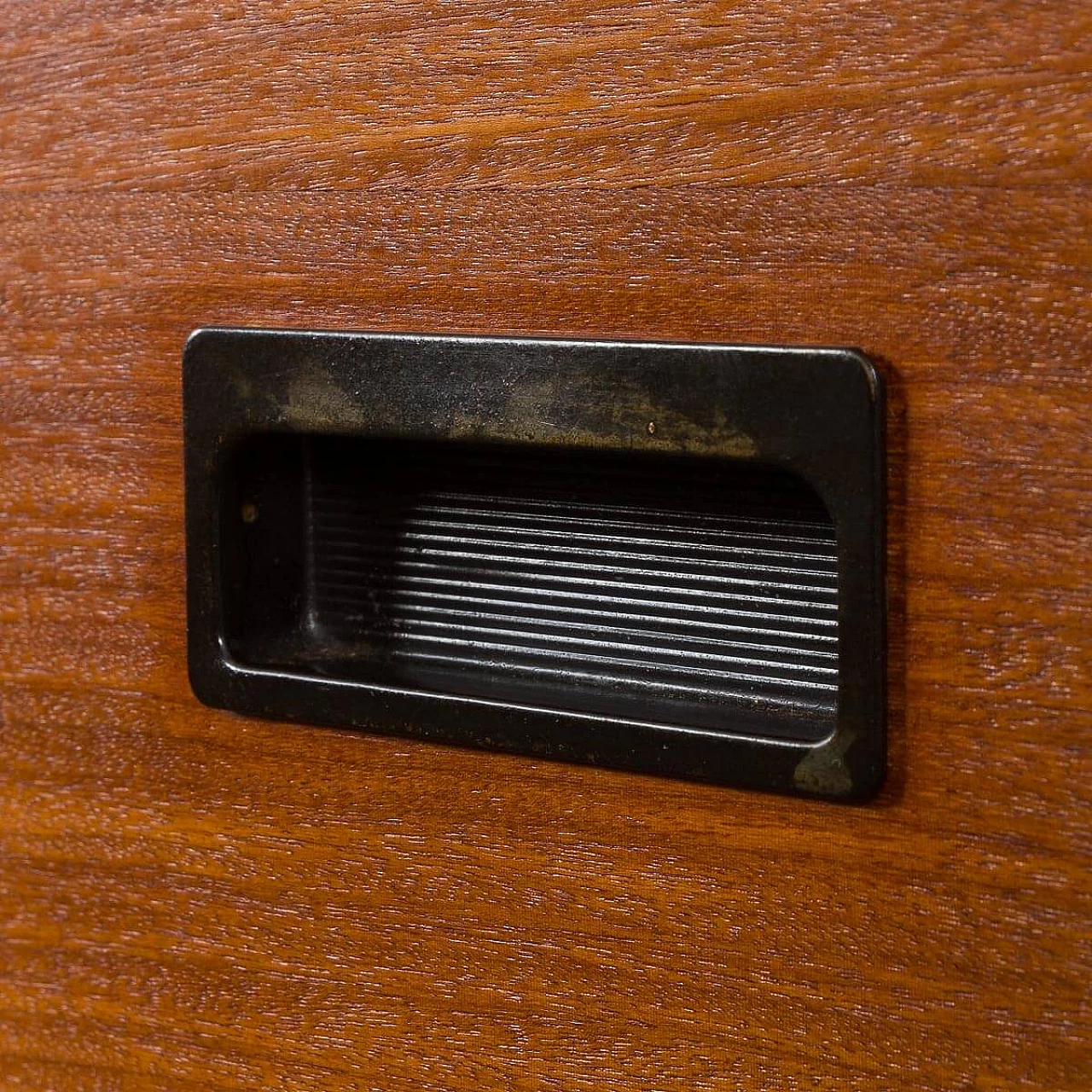 Mahogany and teak bookcase with flap compartment, 1970s 10