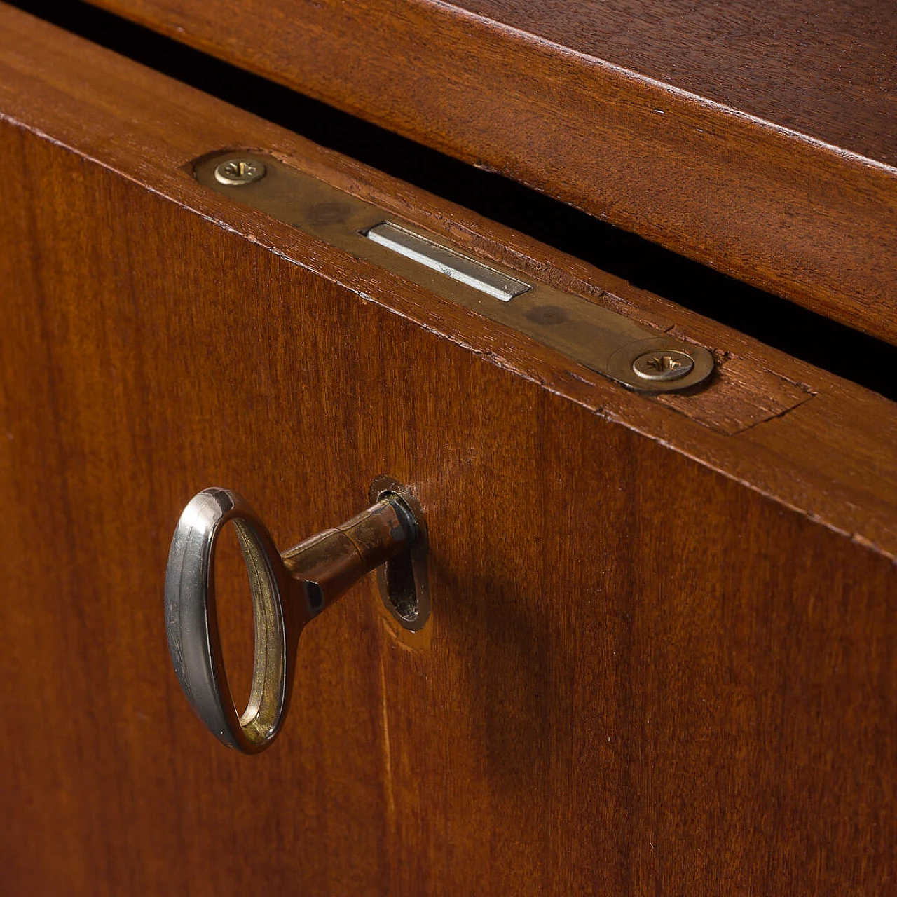 Mahogany and teak bookcase with flap compartment, 1970s 11