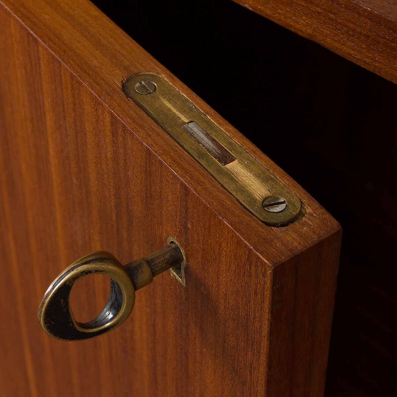 Mahogany and teak bookcase with flap compartment, 1970s 14