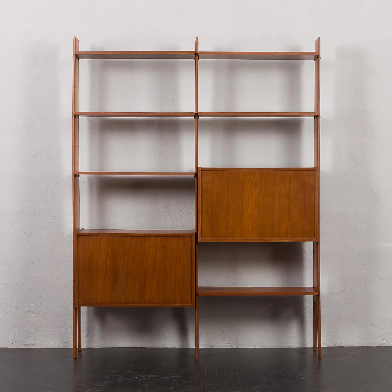 Mahogany and teak bookcase with flap compartment, 1970s 20