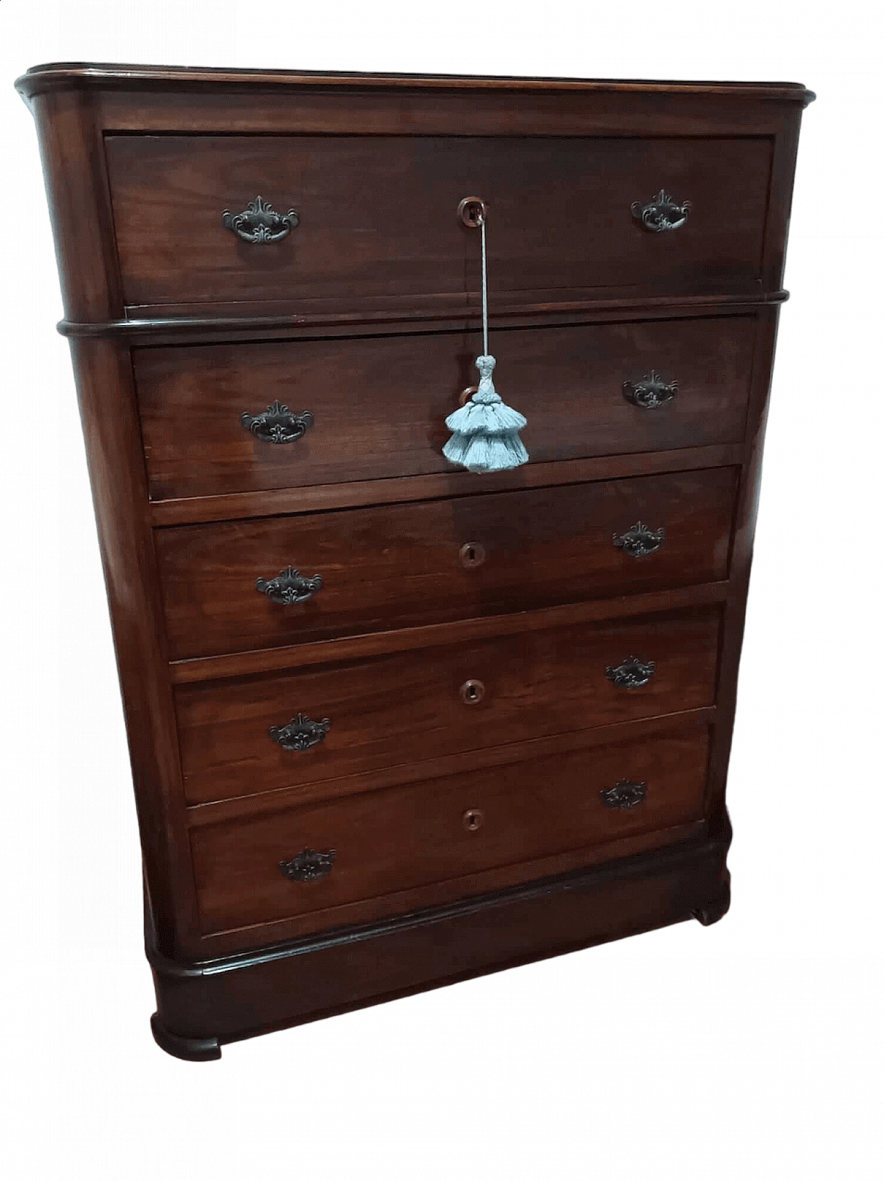 Wooden chest of drawers with five drawers, 19th century 4