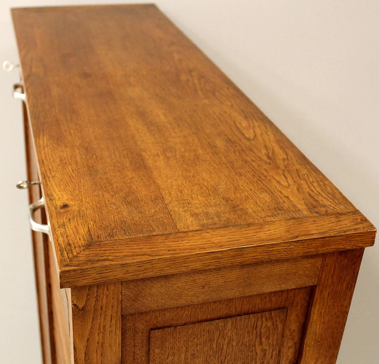 Oak double shutter filing cabinet, early 20th century 8