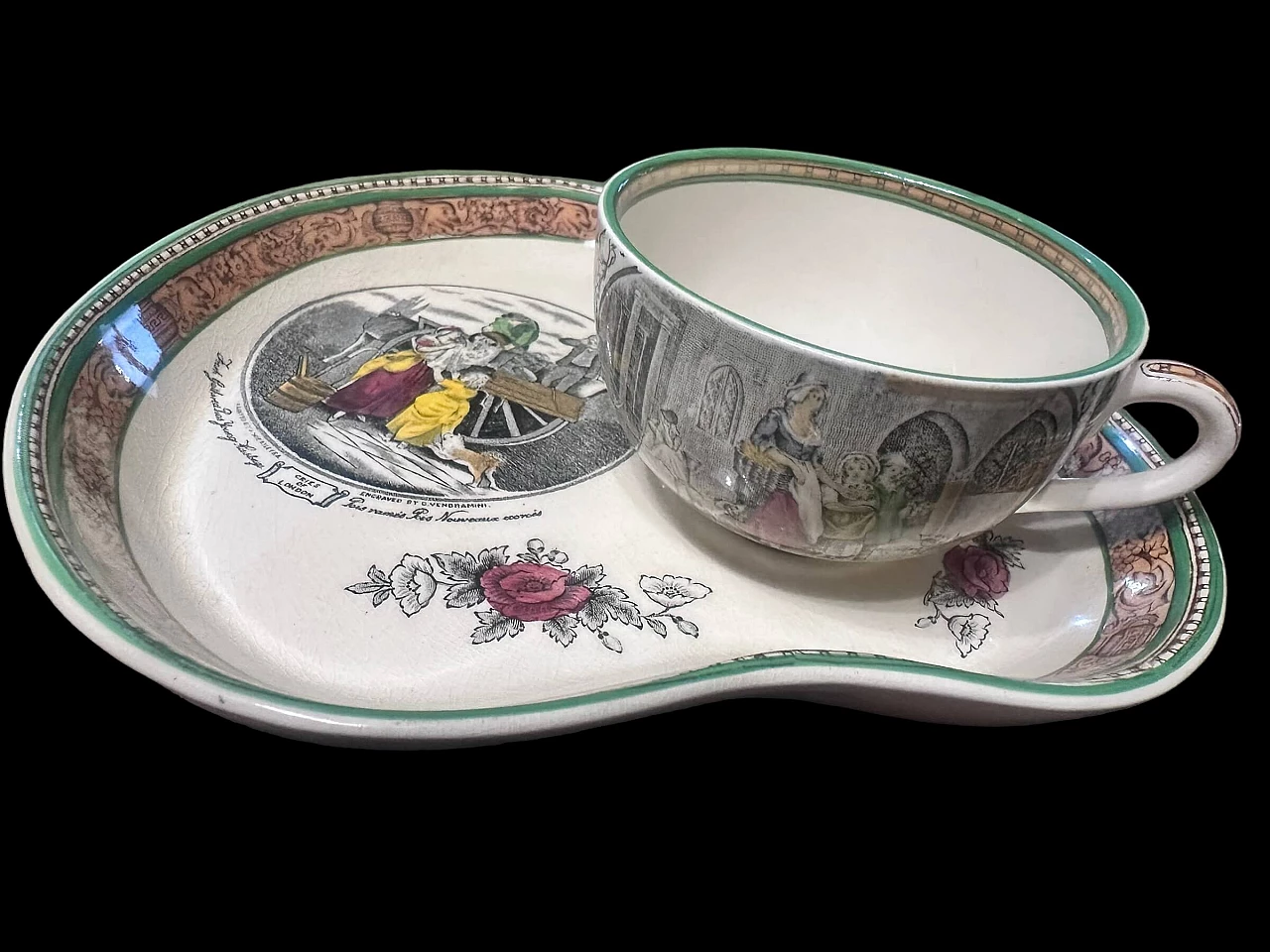 Pair of tea cups with biscuit saucers, 1960s 2