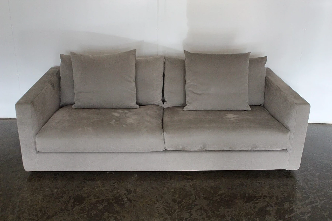 Magnum 180 sofa in taupe grey fabric by Antonio Citterio for Flexform 1