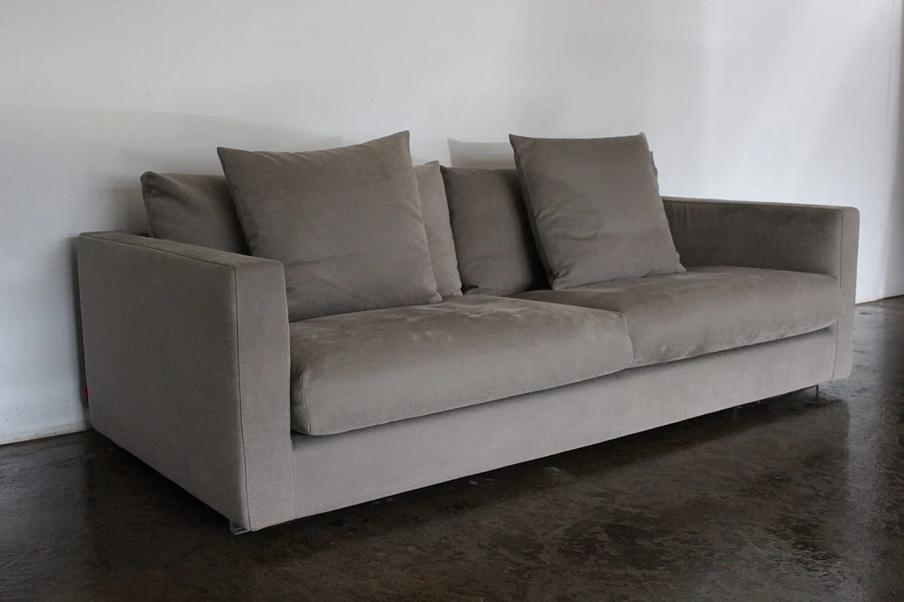 Magnum 180 sofa in taupe grey fabric by Antonio Citterio for Flexform 2