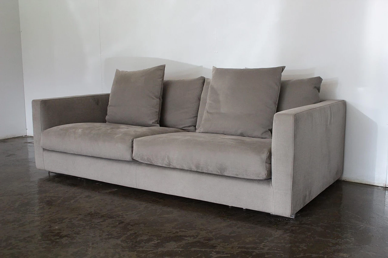 Magnum 180 sofa in taupe grey fabric by Antonio Citterio for Flexform 3