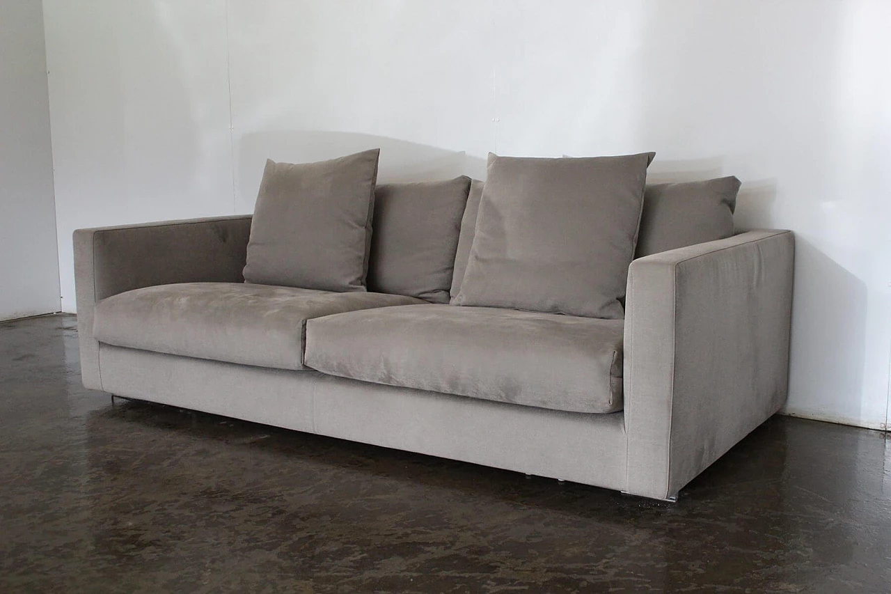 Divano Magnum 180 in tessuto grigio talpa di Antonio Citterio per Flexform 3