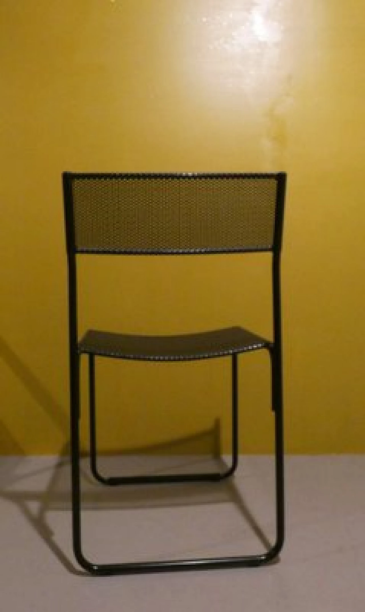 6 Chairs in black varnished metal by Fly Line, 1980s 6