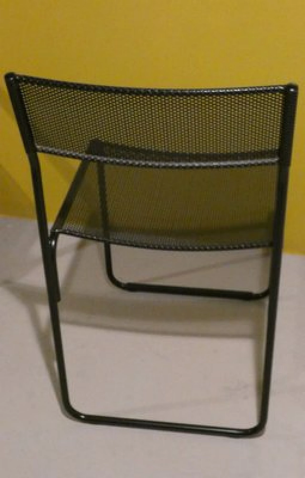6 Chairs in black varnished metal by Fly Line, 1980s 10