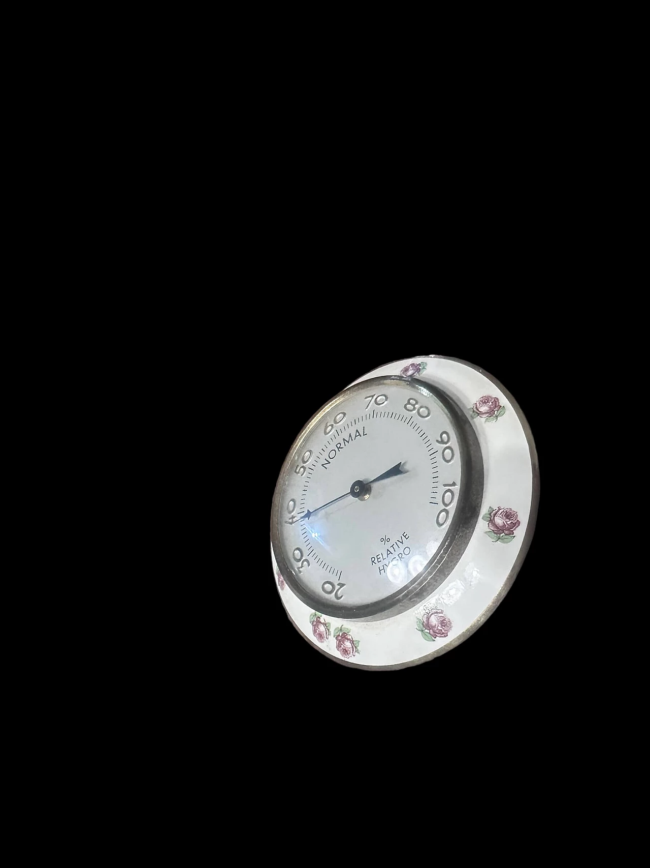 Barometro da scrivania con decori floreali, anni '60 6