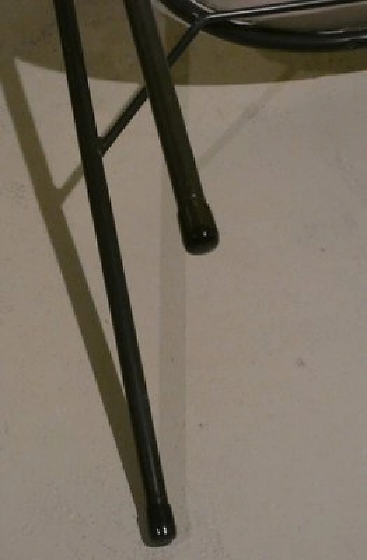 4 Armchairs in black metal and white skai, 1980s 2