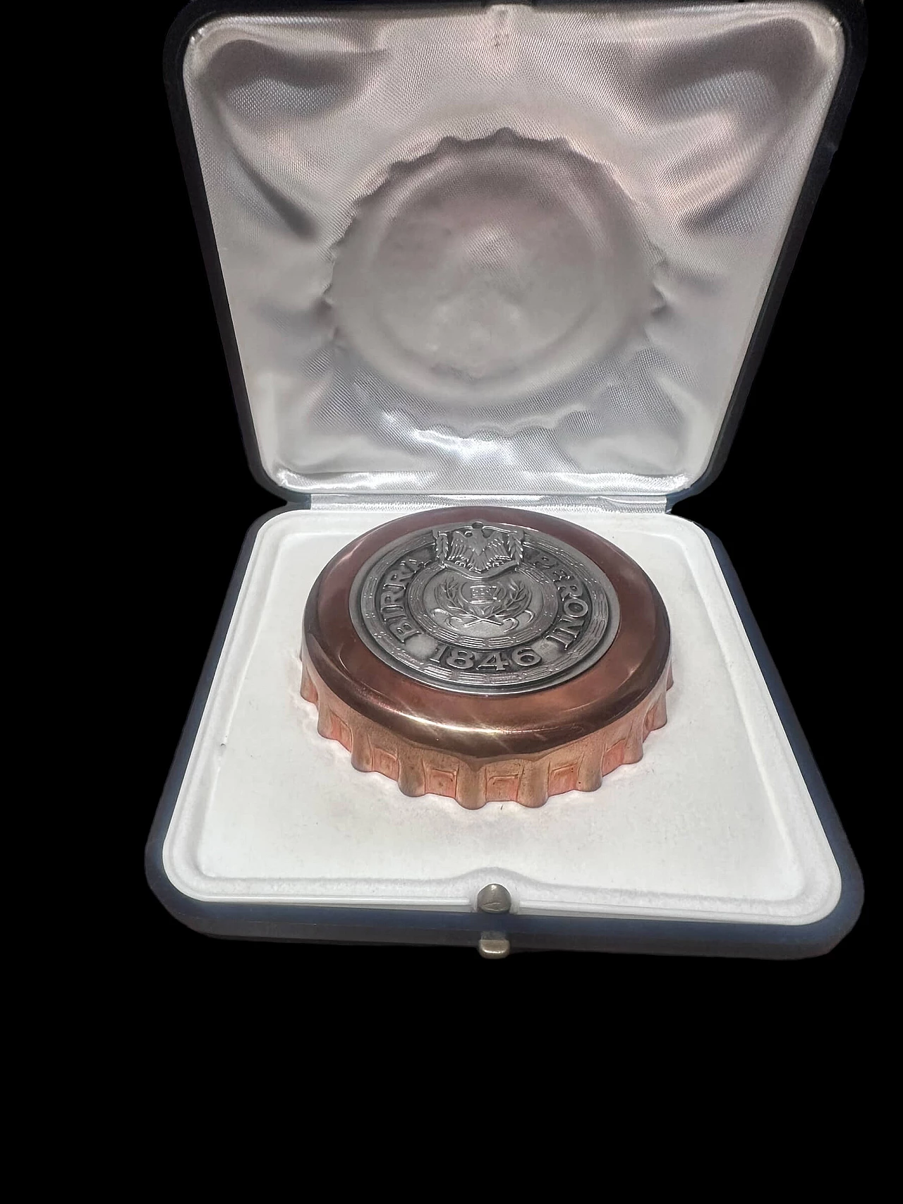 Apribottiglie Birra Peroni in rame e argento 1