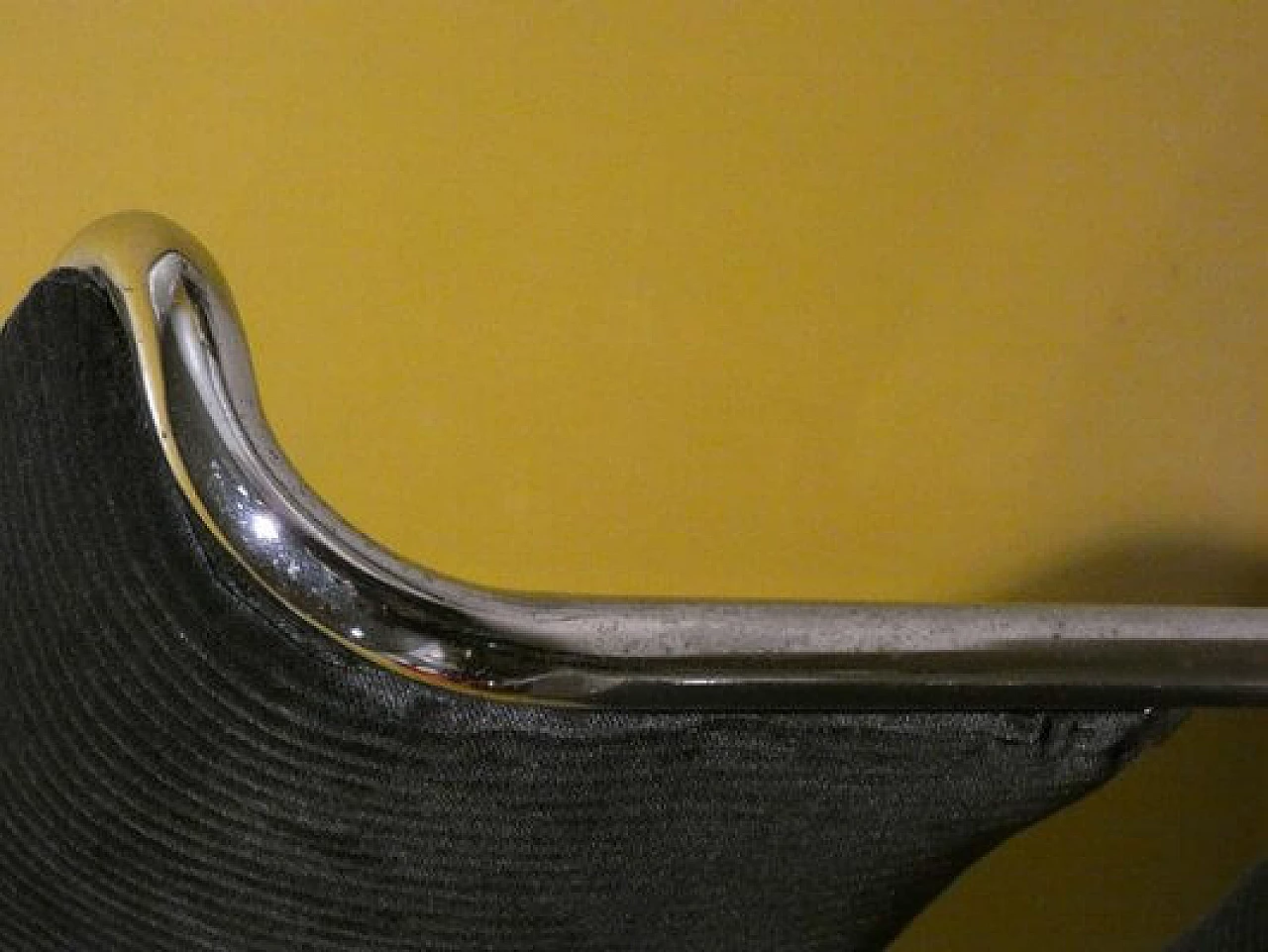 4 Chairs in steel and gray corduroy, 1970s 7