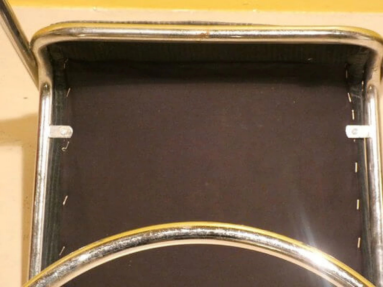 4 Chairs in steel and gray corduroy, 1970s 15