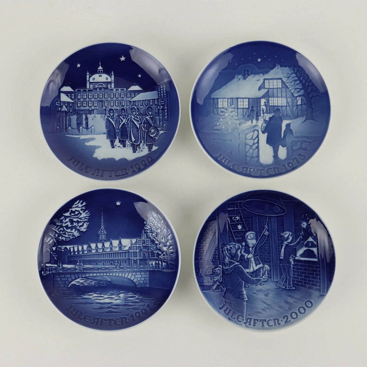 15 blue and white porcelain plates by Bing & Grøndahl 3