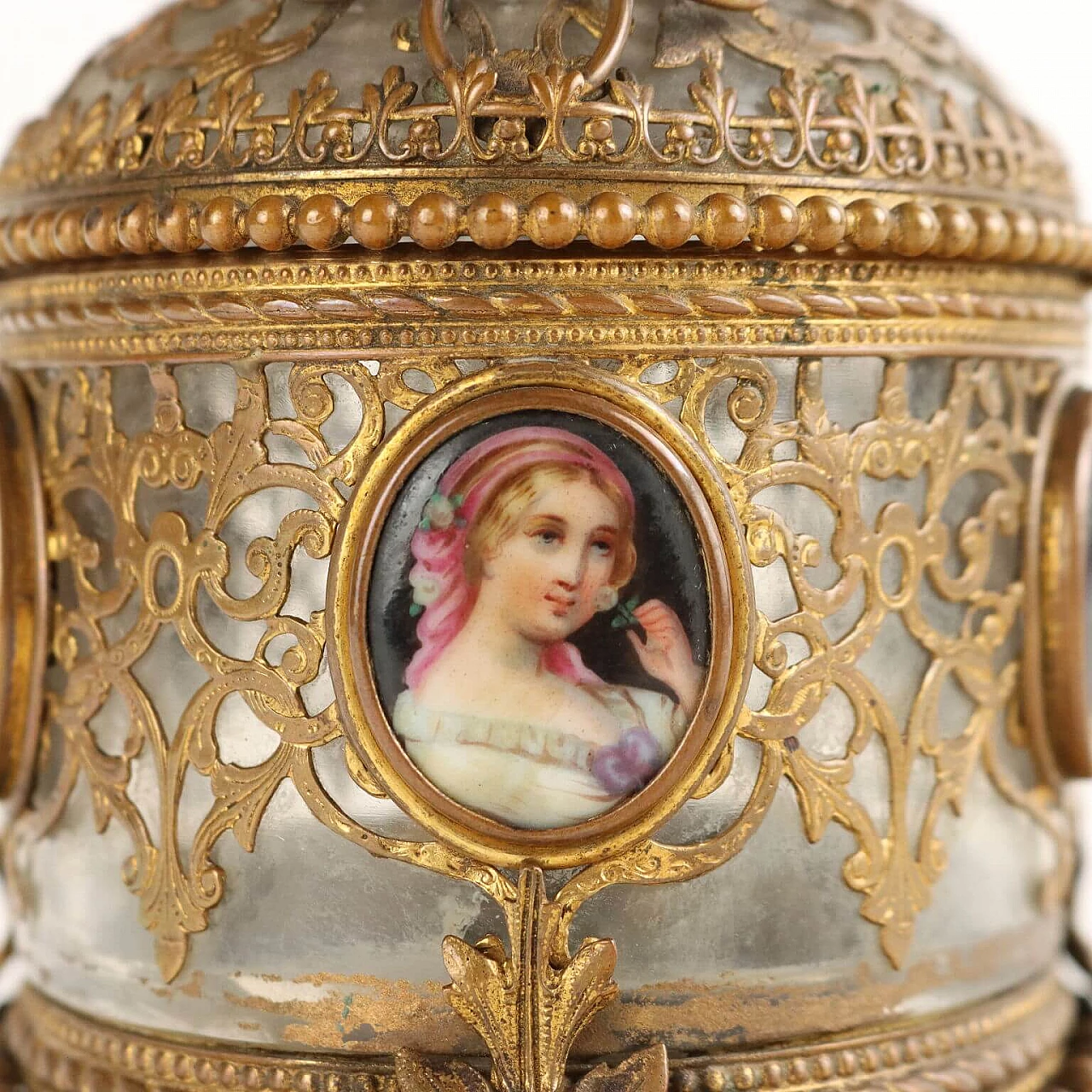 Bronze and glass jewellery box with painted porcelain, mid-19th century 7