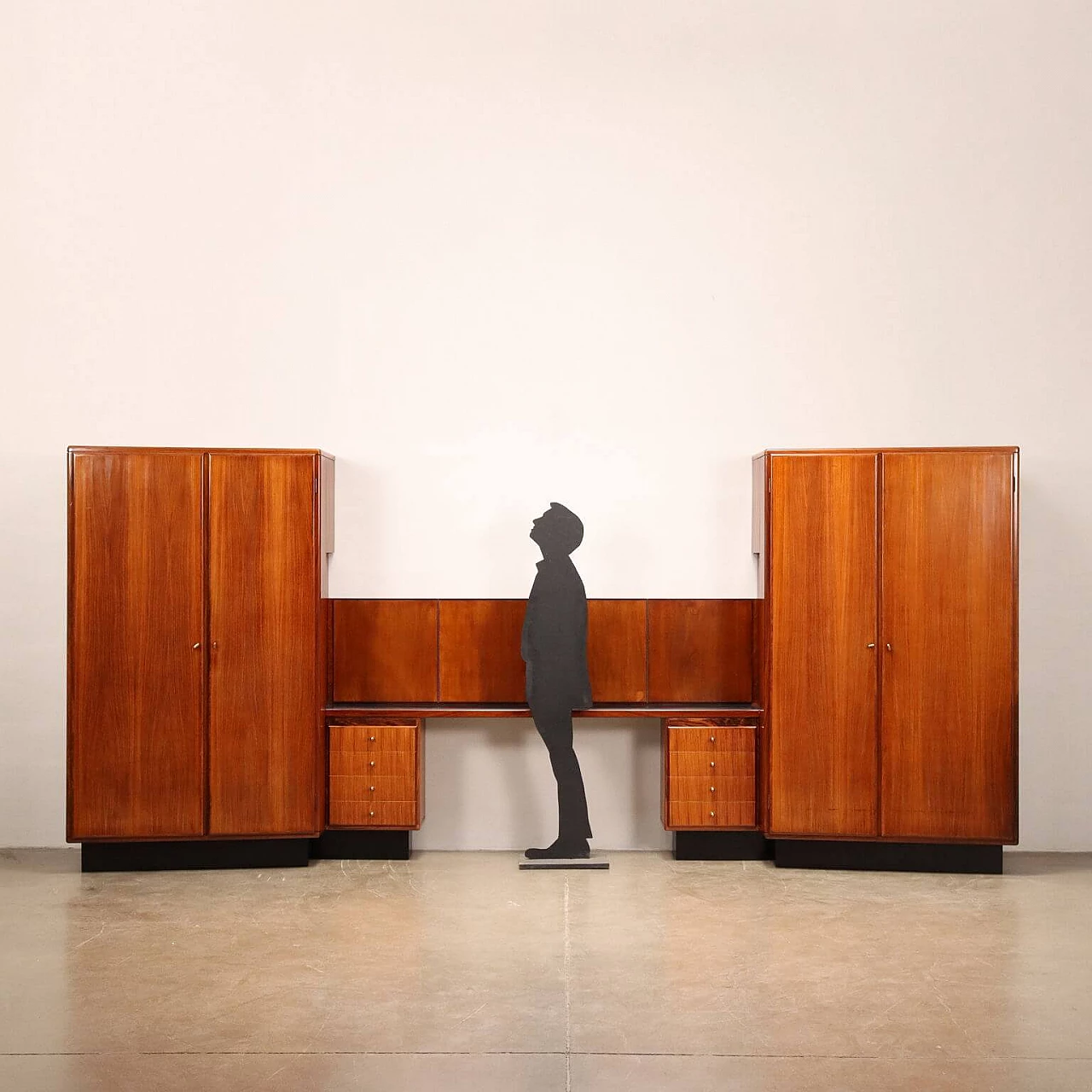 Pair of wardrobes with toilet, 1950s 2