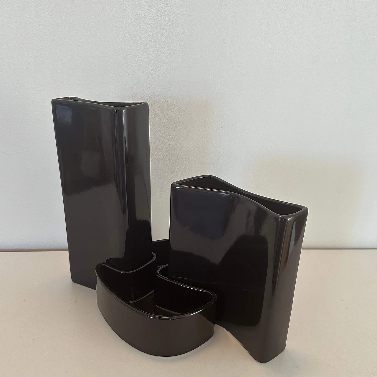 Set vasi componibili in ceramica di Angelo Mangiarotti per Brambilla, 1968 6