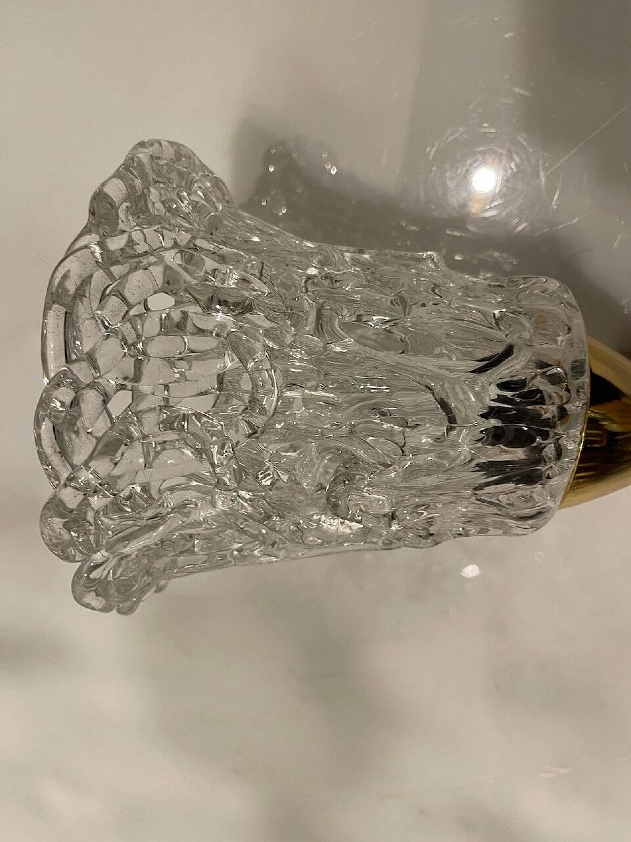 Pair of Murano glass and brass wall lights, 1980s 6