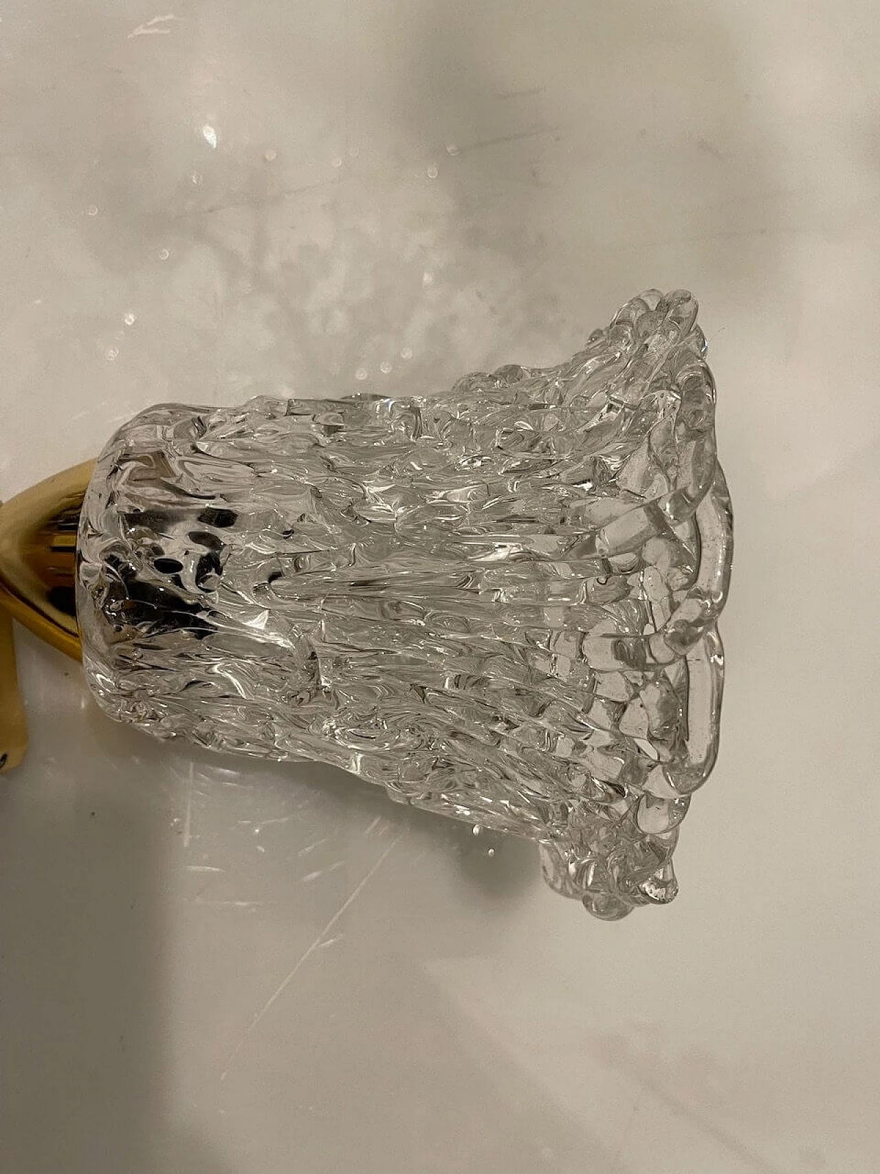 Pair of Murano glass and brass wall lights, 1980s 9