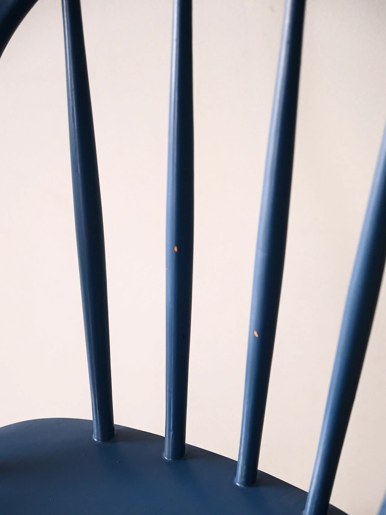 Pair of Scandinavian blue wood chairs, 1960s 10