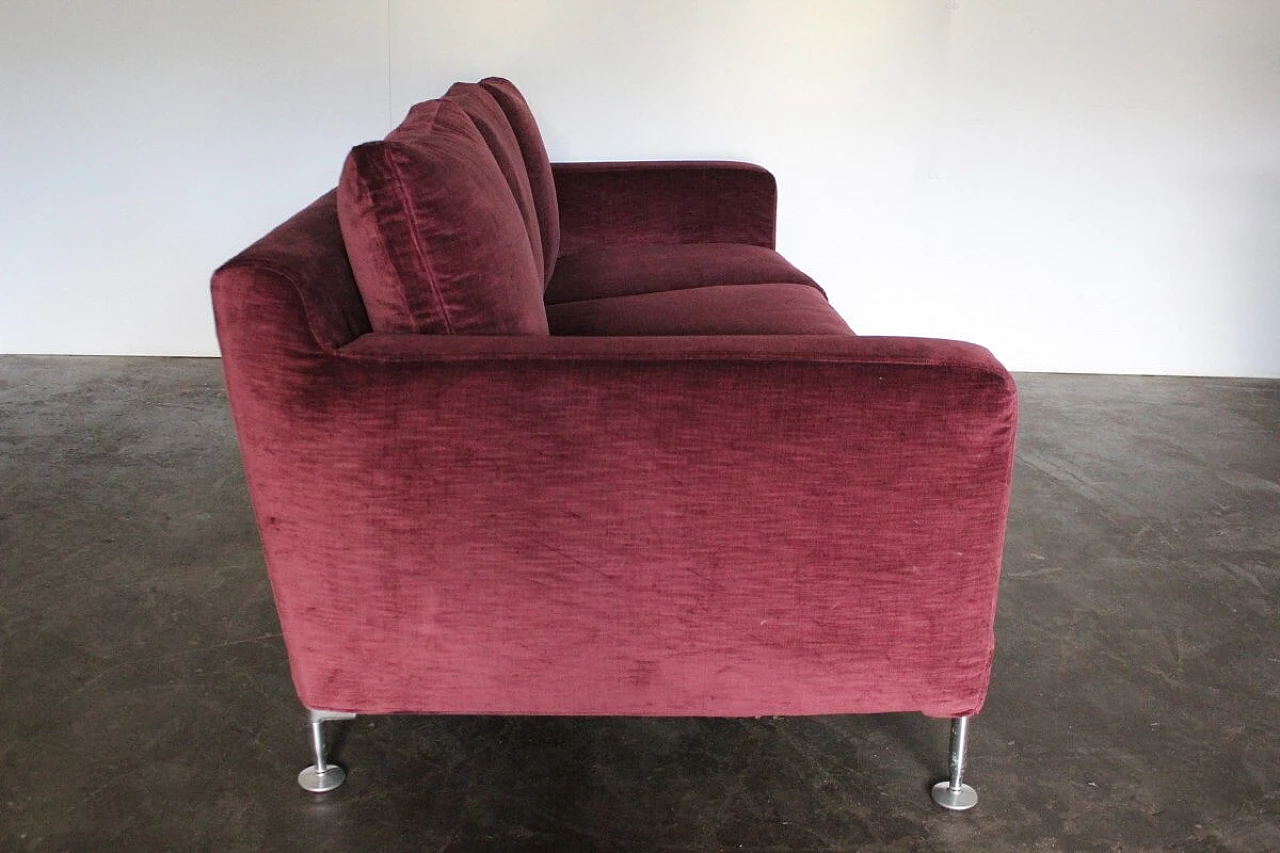 Harry sofa by Antonio Citterio for B&B Italia in Maxalto purple velvet 3