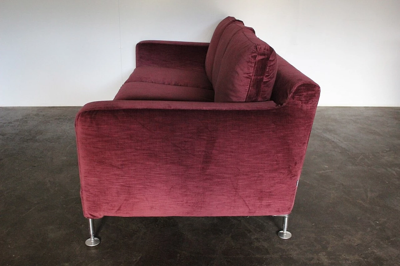 Harry sofa by Antonio Citterio for B&B Italia in Maxalto purple velvet 4