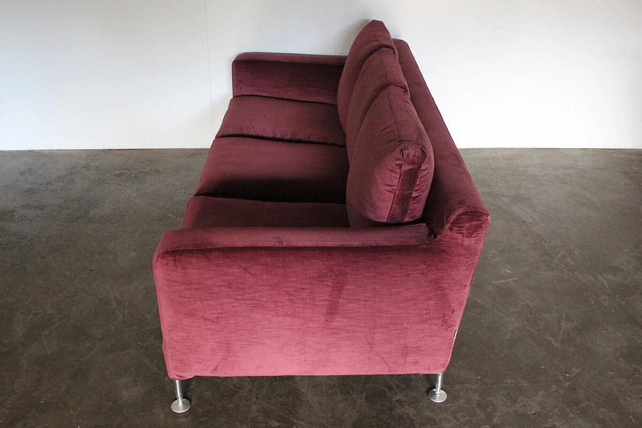 Harry sofa by Antonio Citterio for B&B Italia in Maxalto purple velvet 6