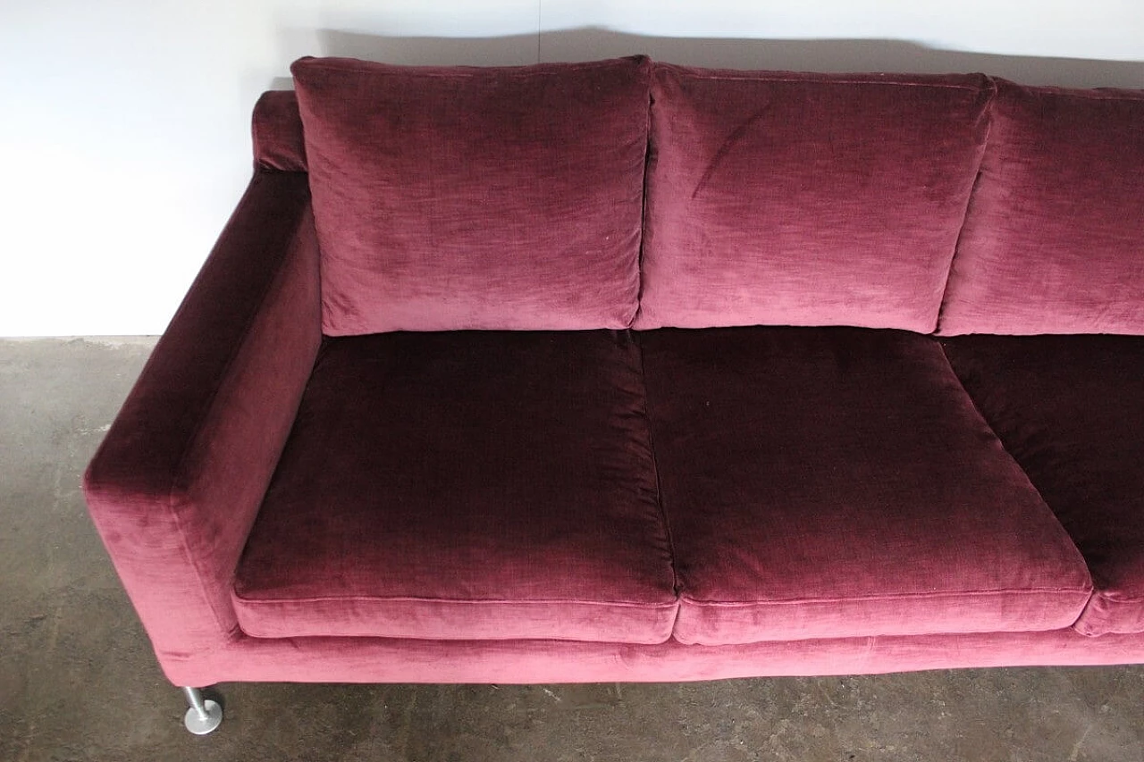 Harry sofa by Antonio Citterio for B&B Italia in Maxalto purple velvet 7
