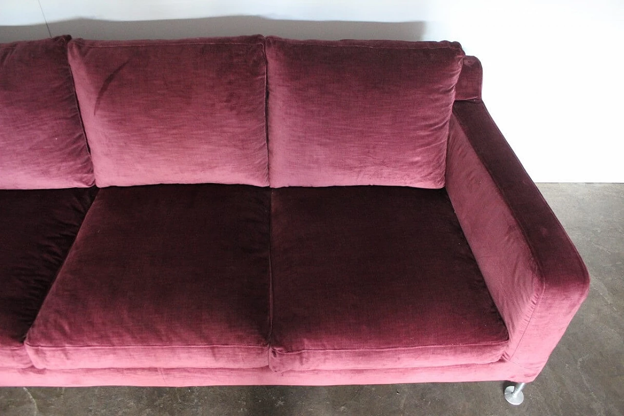 Harry sofa by Antonio Citterio for B&B Italia in Maxalto purple velvet 8