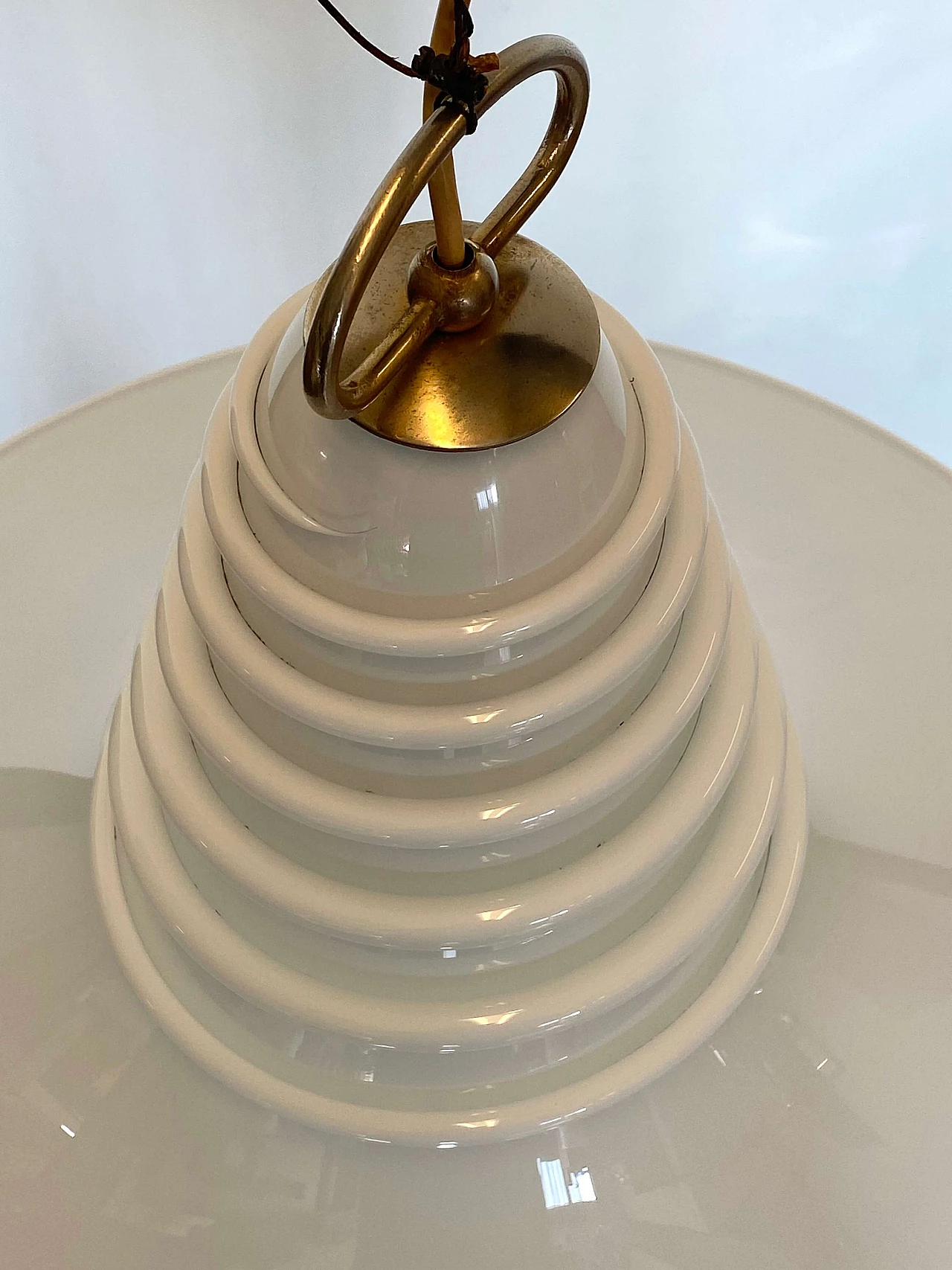 White Murano glass chandelier, 1980s 2