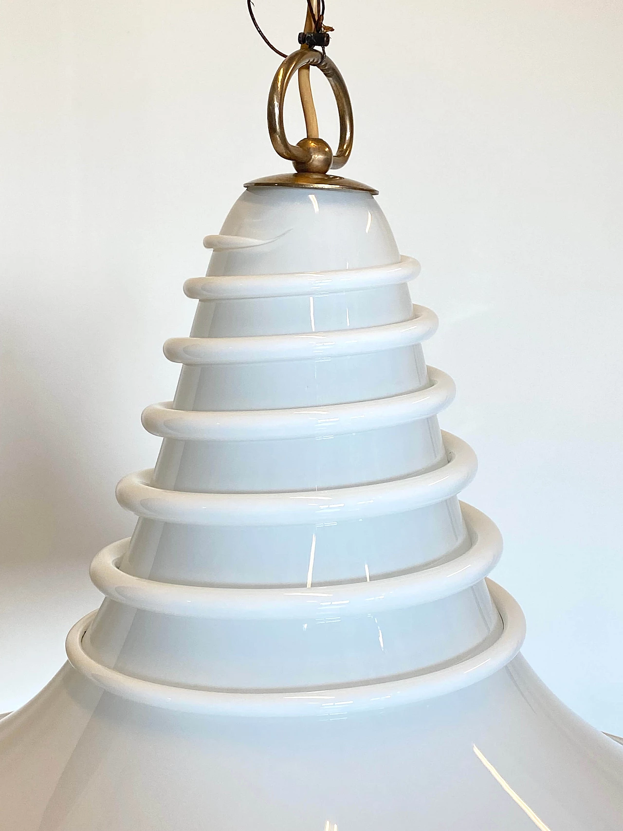 White Murano glass chandelier, 1980s 6