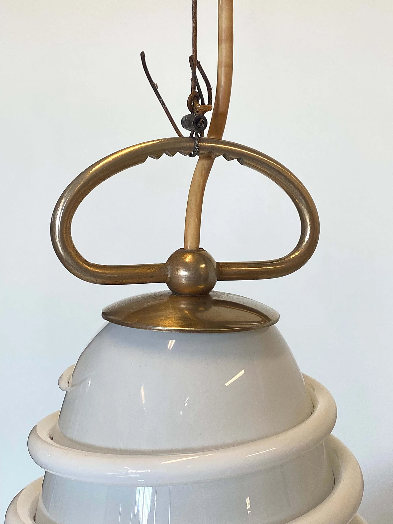 White Murano glass chandelier, 1980s 8