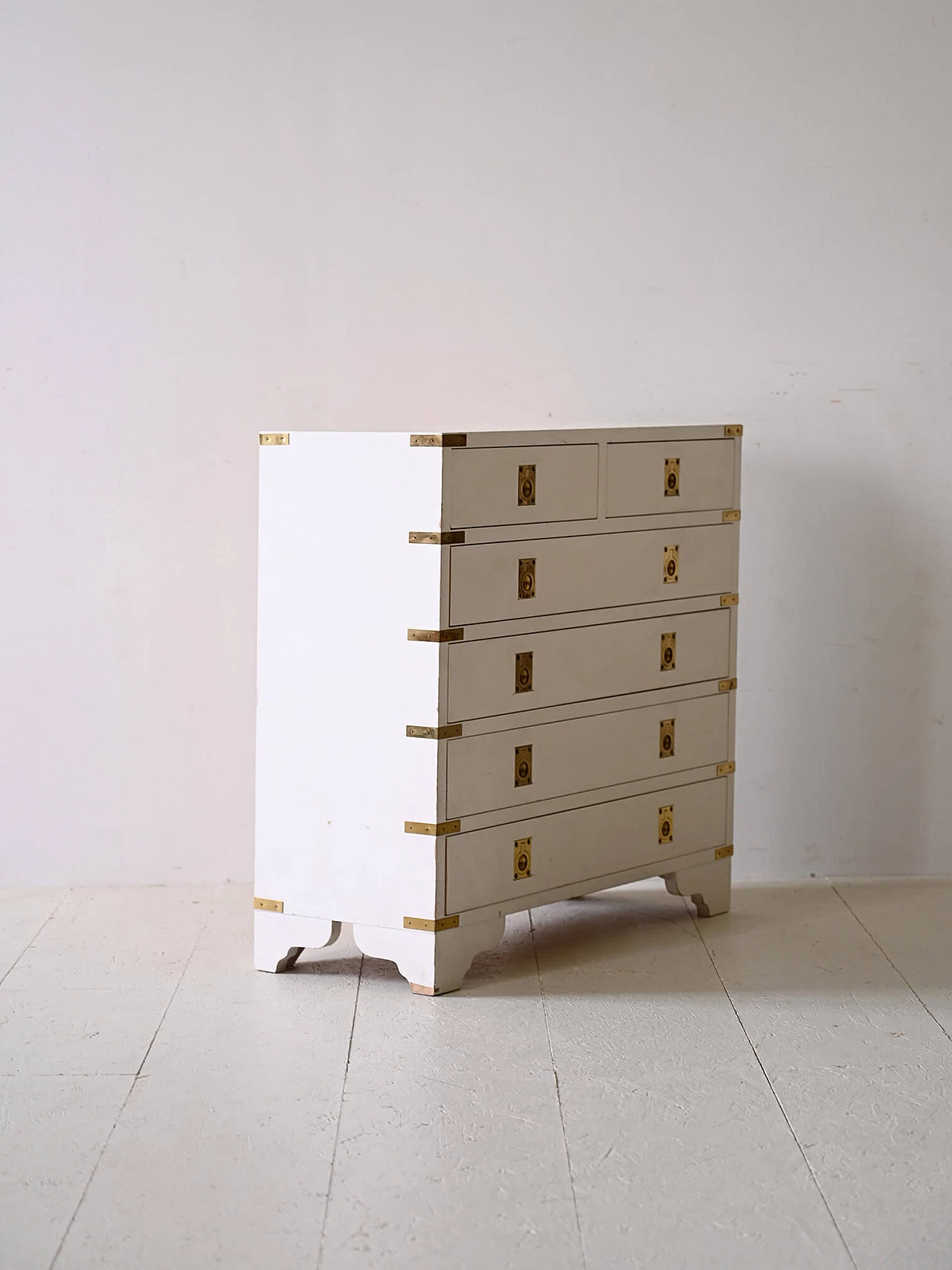 Cassettiera a sei cassetti in legno dipinto bianco, anni '60 4