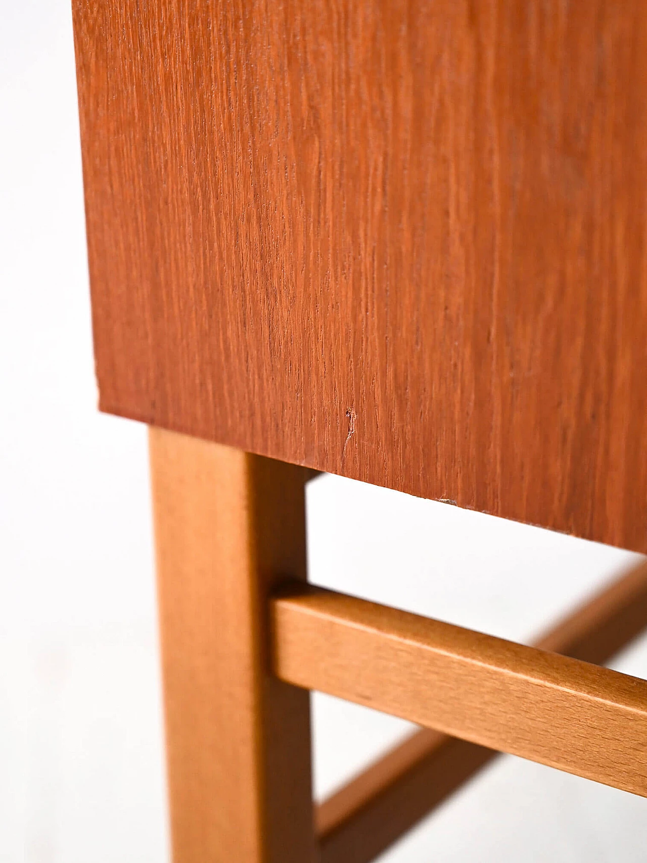 Swedish squared wooden bedside table, 1960s 10