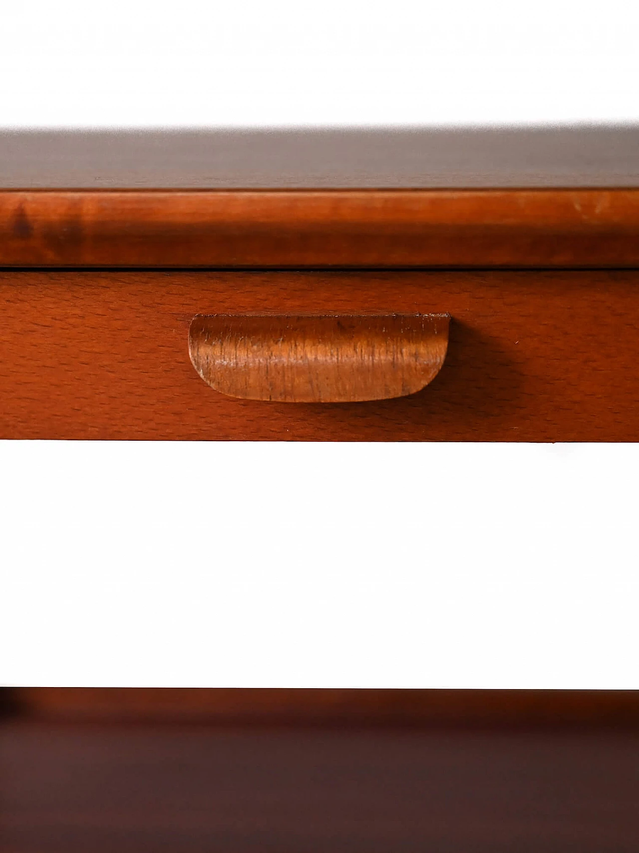 Scandinavian mahogany bedside table with gilded metal details, 1960s 10