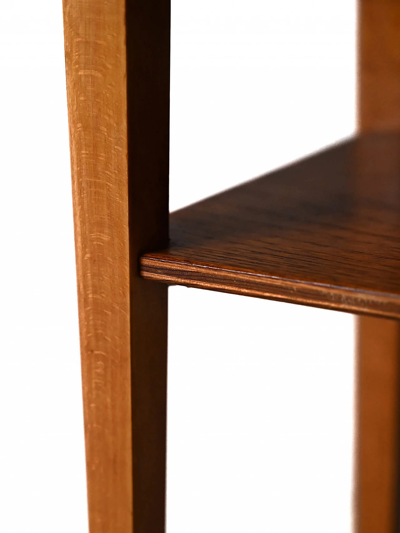 Scandinavian teak bedside table with metal handle, 1950s 9